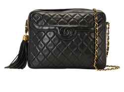 CC Tassel Camera Bag, Lambskin, Blk, 2555173 (1991/94), AC/DB, 3*